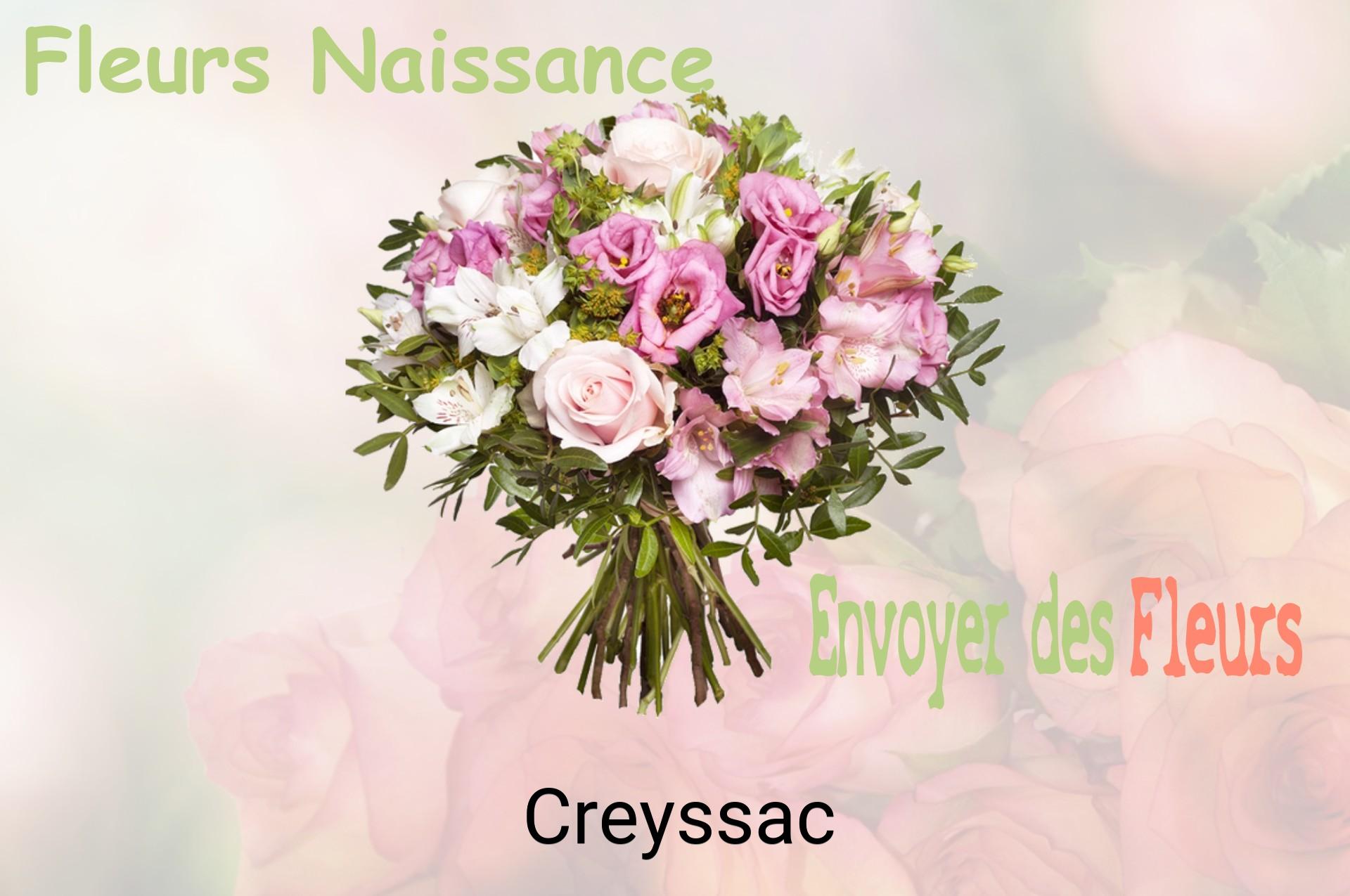 Bouquet de fleurs de naissance livré à Creyssac
