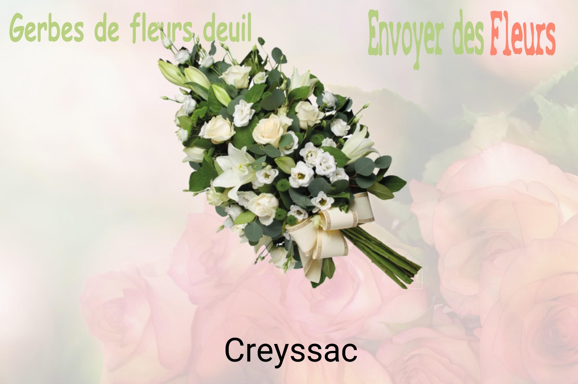 Gerbe de fleurs de deuil livrée à Creyssac